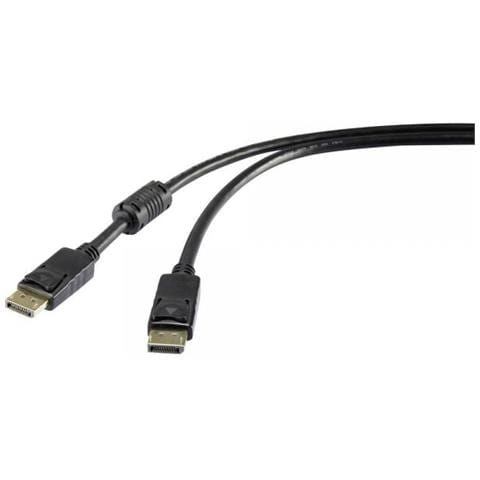 Renkforce - Cavo Displayport - Da Displayport (s) A Displayport (s) - 3 M - Sagomato Supporto 4k - Nero - Foto 1