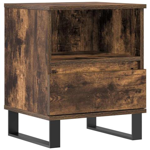 Comodino Rovere Fumo 40x35x50 Cm In Legno Multistrato - Foto 1