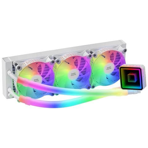 Ml-ultra360 Argb Liquid Cooler Con 3 Ventole Pwm Fdb Argb, Tubi Argb - White - Foto 2