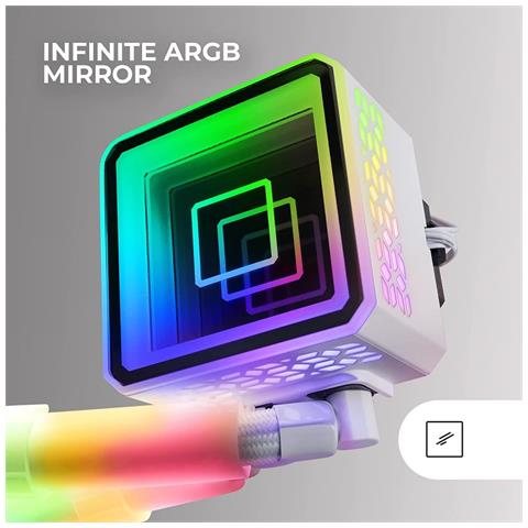 Ml-ultra360 Argb Liquid Cooler Con 3 Ventole Pwm Fdb Argb, Tubi Argb - White - Foto 7