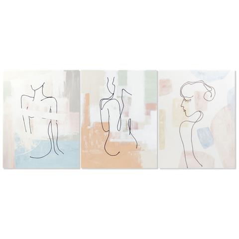 Quadro Dkd Home Decor 80 X 3,7 X 100 Cm Astratto Moderno (3 Pezzi) - Foto 1