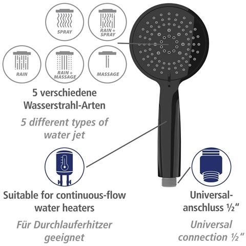 Set Doccia Young Line 25451100 Nero Opaco Acciaio Inossidabile Ø 19 Mm 66 Cm - Foto 3