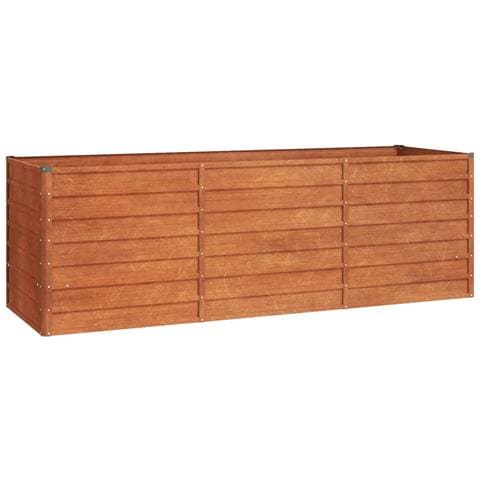 Letto Rialzato da Giardino Ruggine 240x80x77 cm Acciaio Corten - Foto 2