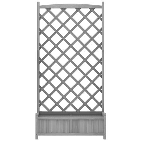 Fioriera con Traliccio Grigia in Legno Massello di Abete Dimensioni: 90 x 35 x 180 cm - Foto 7