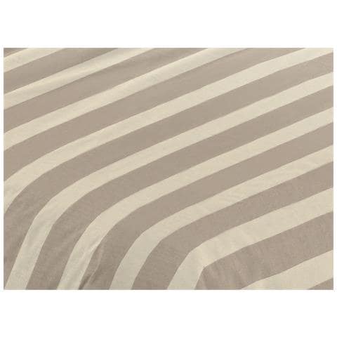 Completo Lenzuola Letto Camera In 100% Cotone Made Italy Vari Disegni Rp 2 Piazze Riga Larga Beige - Foto 2