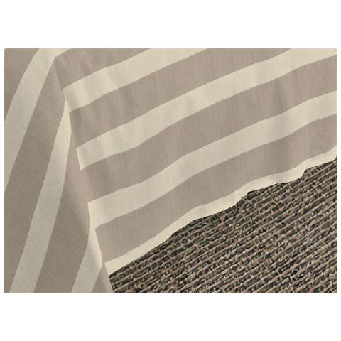 Completo Lenzuola Letto Camera In 100% Cotone Made Italy Vari Disegni Rp 2 Piazze Riga Larga Beige - Foto 5