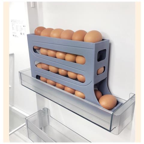 Contenitore Per Conservare Le Uova Per Frigorifero Organizer Con Coperchio Grey - Foto 2