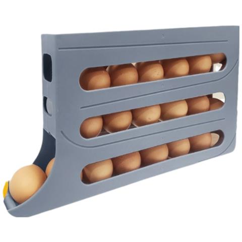 Contenitore Per Conservare Le Uova Per Frigorifero Organizer Con Coperchio Grey - Foto 1