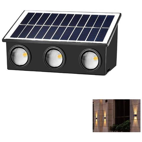 Applique Lampada 6 Led Muro Parete Solare Ip65 Bianco Caldo Giardino Te-b0575* - Foto 1