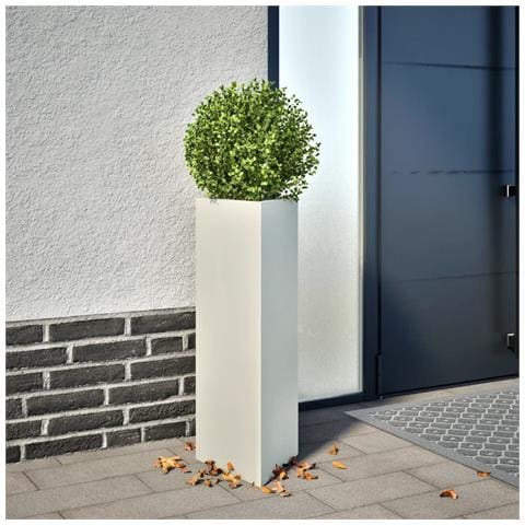 Fioriere 2 Pz Bianche Triangolari 30x26x75 Cm In Acciaio - Foto 2