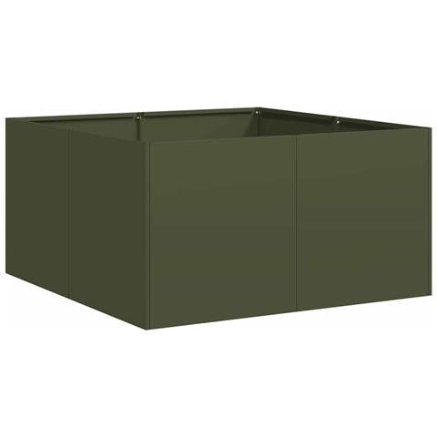 Fioriera Verde Oliva 80x80x40 Cm In Acciaio Laminato A Freddo - Foto 2