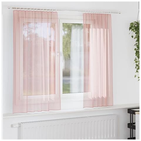 Tende In Voile Con Tasche Per Aste 2 Pz Rosa - Foto 2