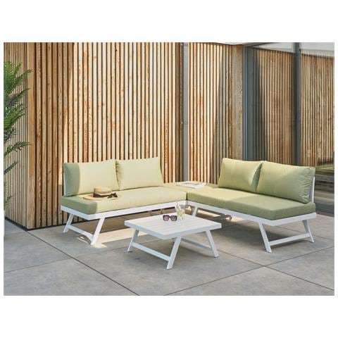 Set Di Divani Angolari Da Giardino 5 Posti Coccorino Metallo Verde - Foto 2