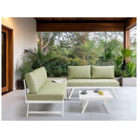 Set Di Divani Angolari Da Giardino 5 Posti Coccorino Metallo Verde - Foto 1
