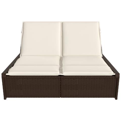 Lusso Casadino -  Lettino Prendisole Con Cuscini Marrone In Polyrattan - Foto 2