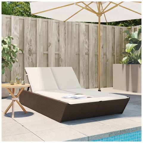 Lusso Casadino -  Lettino Prendisole Con Cuscini Marrone In Polyrattan - Foto 8