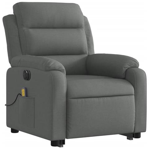 Lusso Casadino - Poltrona Alzapersona Massaggi Elettrica Grigio Scuro Tessuto - Foto 2