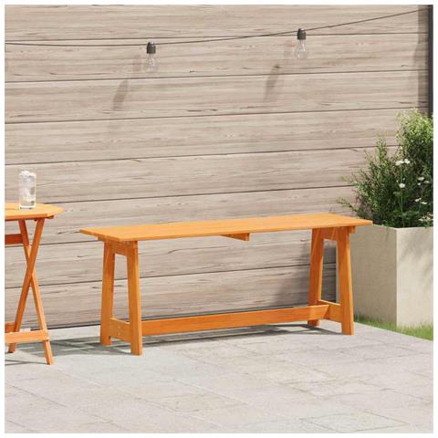 Panchina da esterno in Acacia 119x35x47 cm in legno massello di pino - Foto 2