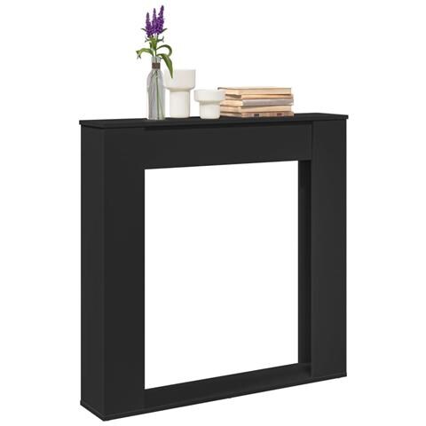 Cornice per Camino Nera 100x20x100 cm in Truciolato - Foto 2