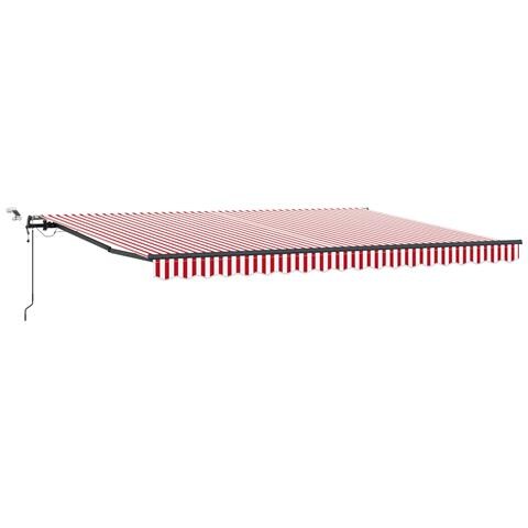 Tenda retrattile automatica con LED a strisce rosse e bianche 450x300 cm - Foto 1