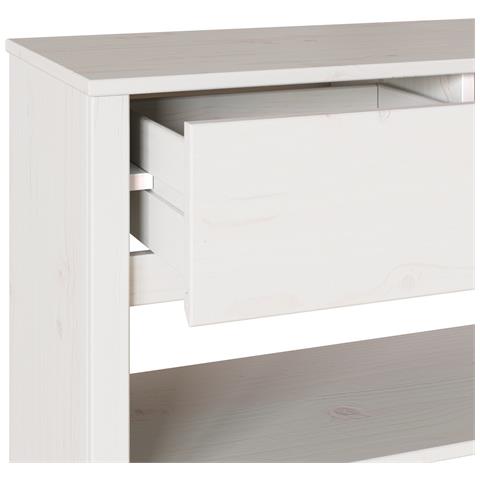 "Tavolo Consolle ""DRAMMEN"" Bianco 89,5x37x73 cm Legno Massello Pino" - Foto 9