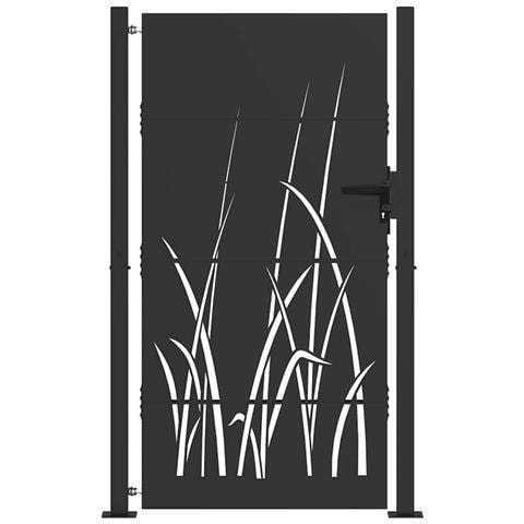 Cancello da giardino con blocco Nero 105 x 200 cm - Foto 1