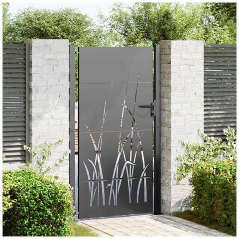 Cancello da giardino con blocco Nero 105 x 200 cm - Foto 2
