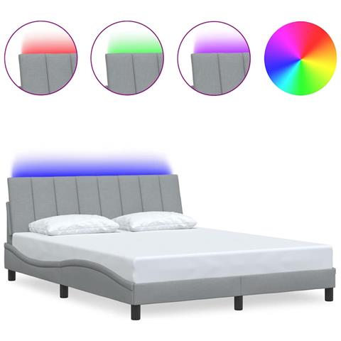 Giroletto senza Materasso Grigio Chiaro 160x200 cm Tessuto - Foto 1