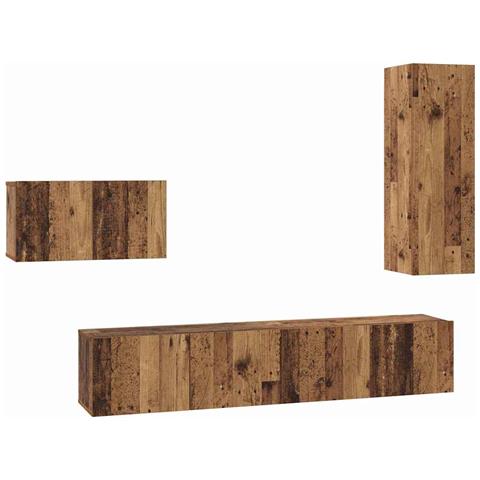 Set mobile TV 4 pcs Legno vecchio 30.5 x 30 x 90 cm - Foto 1