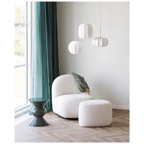 Pouf Hilo - Bianco - Tessuto - 55x40x39 Cm - Foto 2