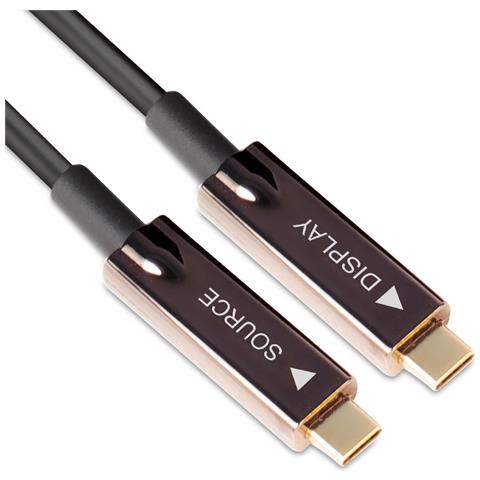 USB3.2 G2 TYPE-C ACT. OPT. A /V M /M 20M cavo USB USB 3.2 Gen 2 (3.1 Gen 2) USB C Nero - Foto 1