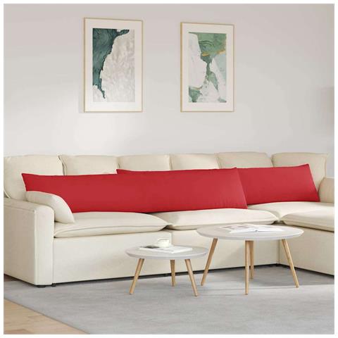 Cuscini da Divano 2 pcs Rosso 200 x 40 cm Tessuto - Foto 2