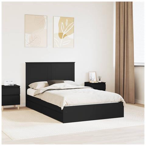 Letto con Contenitore Nero 135 x 190 cm Legno multistrato - Foto 2