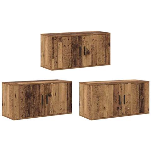 Set Mobile TV da Parete 3 pcs Legno vecchio 80 x 34,5 x 40 cm - Foto 1