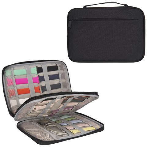 Organizzatore Di Cinturini Per Orologi Di Grande Capacità Compatibile Con Cinturini Apple Watch - Custodia Portatile Da Viaggio Black - Foto 1