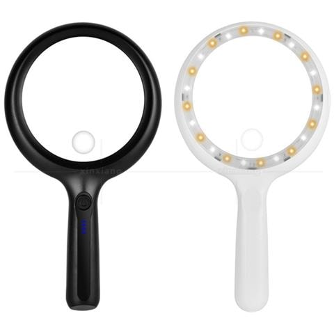 Lente D'ingrandimento Portatile 28x/56x Con 24 Luci Led - Lente D'ingrandimento Illuminata Per Lettura White - Foto 2
