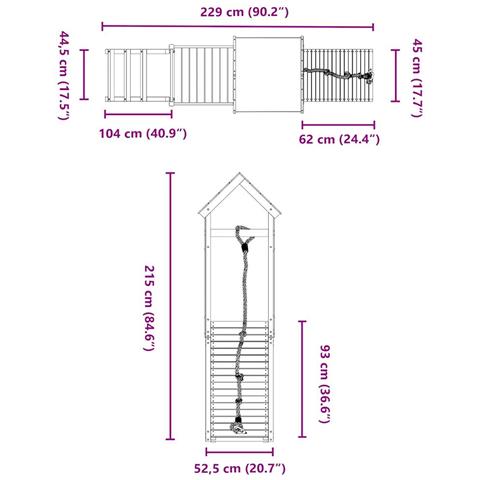 Set da Gioco da Esterno in Legno Massello di Pino - Foto 9