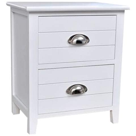 Comodino In Legno Bianco 38x28x45h - Foto 1