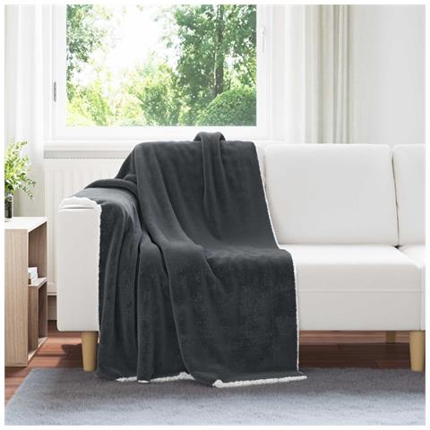 Coperta Grigio scuro 130 x 150 cm Panno - Foto 2