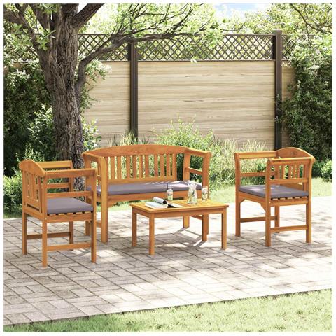 Set da giardino con divano a rosa con cuscino 4 pcs - Foto 2