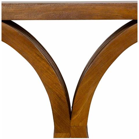 Tavolino Da Ingresso Artigianale In Legno Marrone 100x30x82h Cm - Foto 8