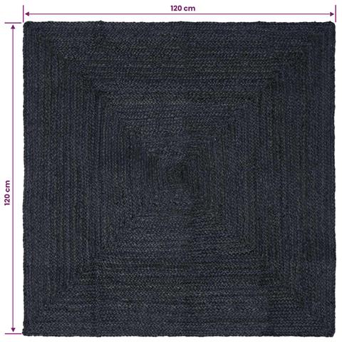Tappeti per area Rettangolare Grigio Scuro 120 x 120 cm Juta - Foto 8