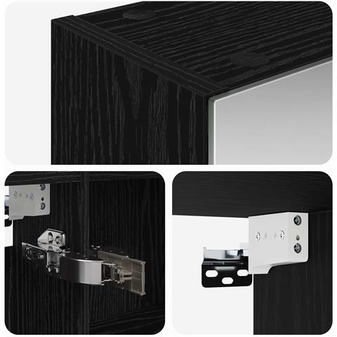 Mobiletto per specchio da bagno Rovere Nero 50 x 14,5 x 70 cm - Foto 9