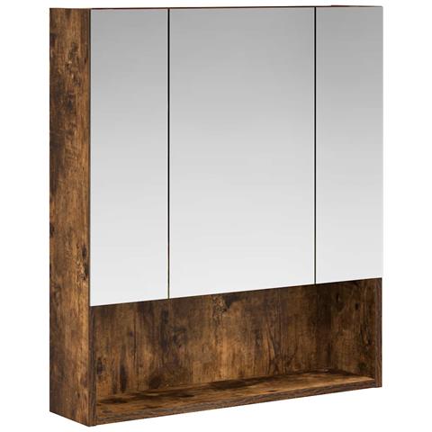 Mobiletto per specchio da bagno Rovere fumé 60 x 14.5 x 70 cm - Foto 1