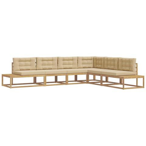 Set di divani da esterno Bianco 357 x 198,5 x 73 cm Poliestere - Foto 1