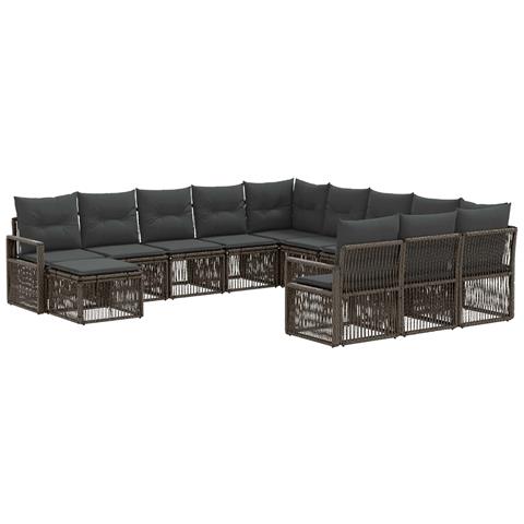 Set Divano da Giardino 12 pcs Grigio polyrattan - Foto 1