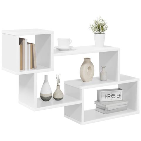 Mensola sospesa A parete Bianco 87 x 20 x 55 cm - Foto 2