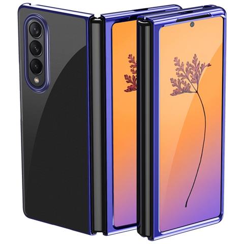 Plating Case Custodia Per Samsung Galaxy Z Fold 4 Con Cornice Metallica Blu. - Foto 1