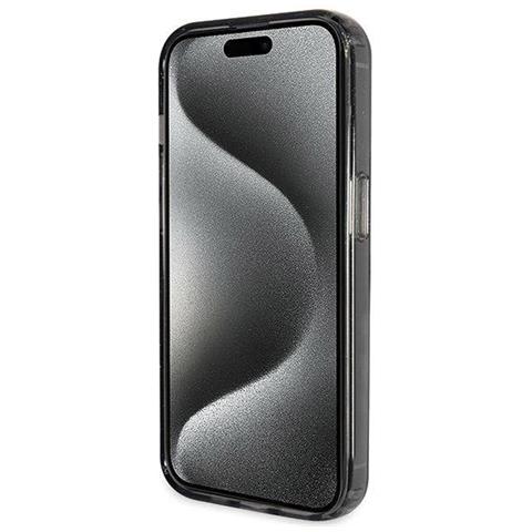 Iphone 14 Pro - Custodia Nera Guess Ring Stand Script Glitter Magsafe - Foto 1