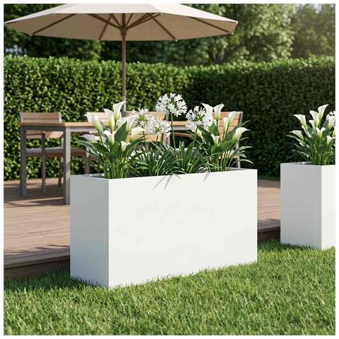 Vaso da giardino Bianco 100 x 30 x 40 cm - Foto 2